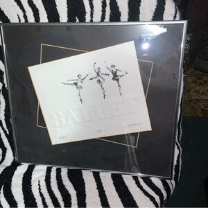 FRAMED EMBOSSED PAPER "BALLET" 3 INK DRAWINGS BALLERINAS SIGNED NUMBERED 65/135